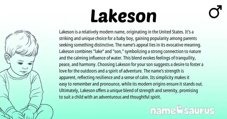 Infographic about Lakeson name meaning, Lakeson is a name from Other origin(s).