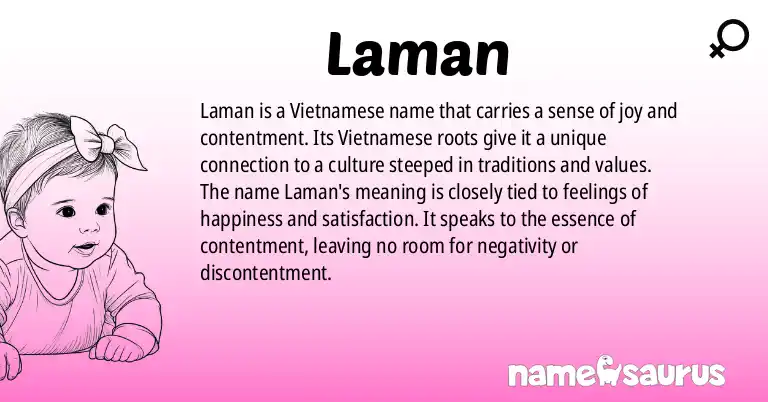 Infographic about Laman name meaning, Laman is a name from Vietnamese origin(s).