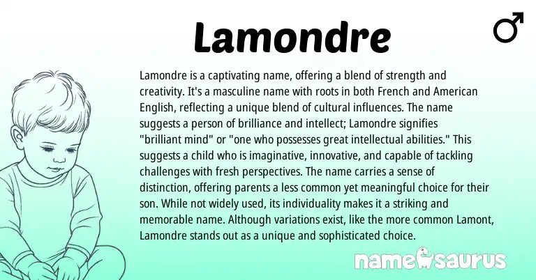 Infographic about Lamondre name meaning, Lamondre is a name from French origin(s).