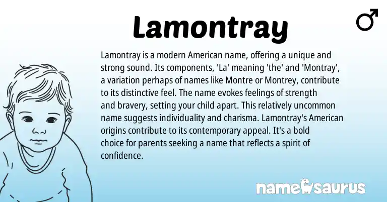 Infographic about Lamontray name meaning, Lamontray is a name from American origin(s).