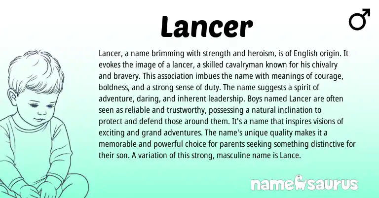Infographic about Lancer name meaning, Lancer is a name from Other origin(s).