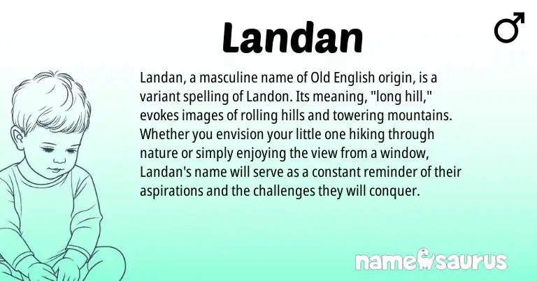 Infographic about Landan name meaning, Landan is a name from Old English origin(s).