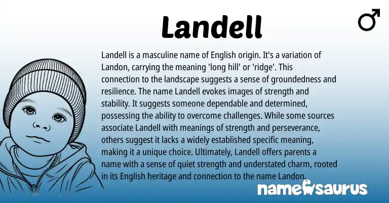 Infographic about Landell name meaning, Landell is a name from English origin(s).