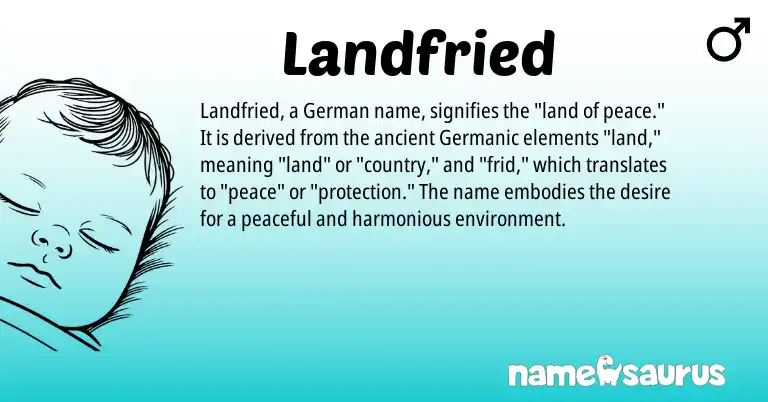 Infographic about Landfried name meaning, Landfried is a name from German, Germanic origin(s).