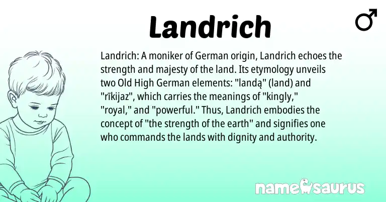 Infographic about Landrich name meaning, Landrich is a name from Old High German, German origin(s).