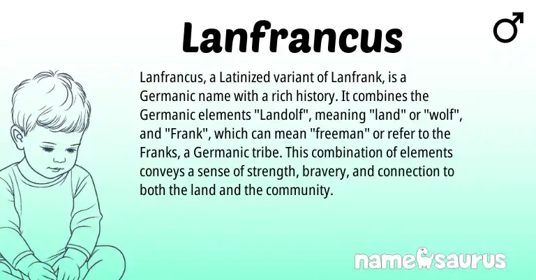 Infographic about Lanfrancus name meaning, Lanfrancus is a name from Germanic origin(s).