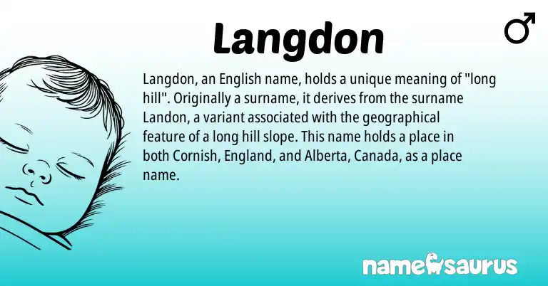 Infographic about Langdon name meaning, Langdon is a name from English, Cornish, England origin(s).