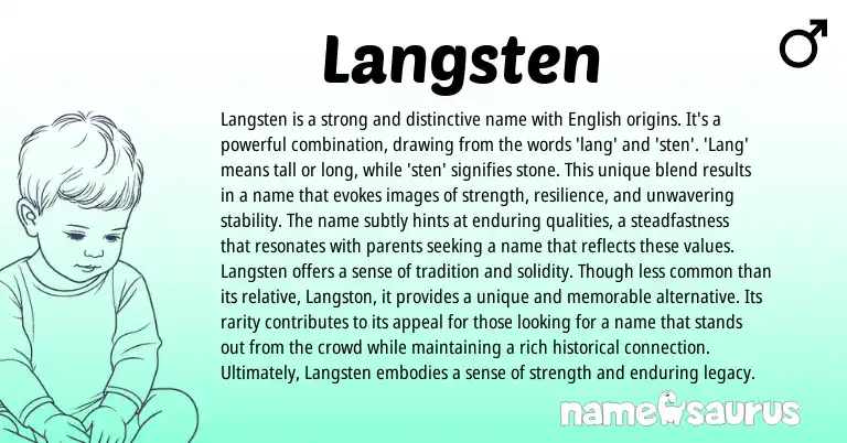 Infographic about Langsten name meaning, Langsten is a name from English origin(s).