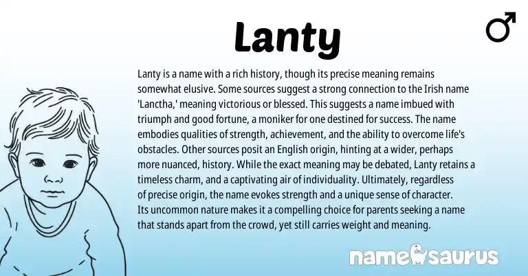 Infographic about Lanty name meaning, Lanty is a name from Irish origin(s).