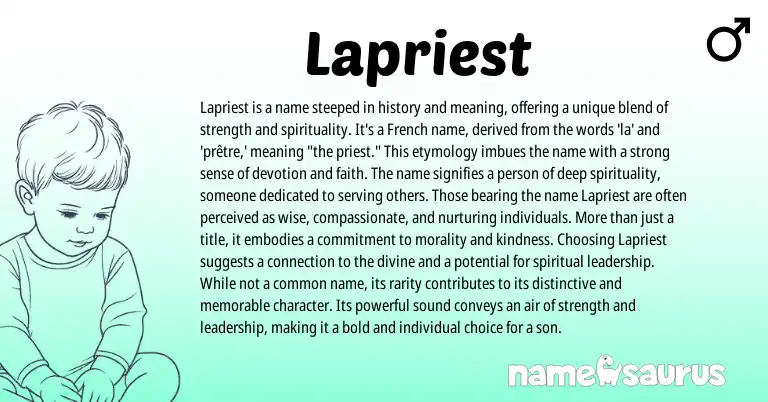 Infographic about Lapriest name meaning, Lapriest is a name from French origin(s).
