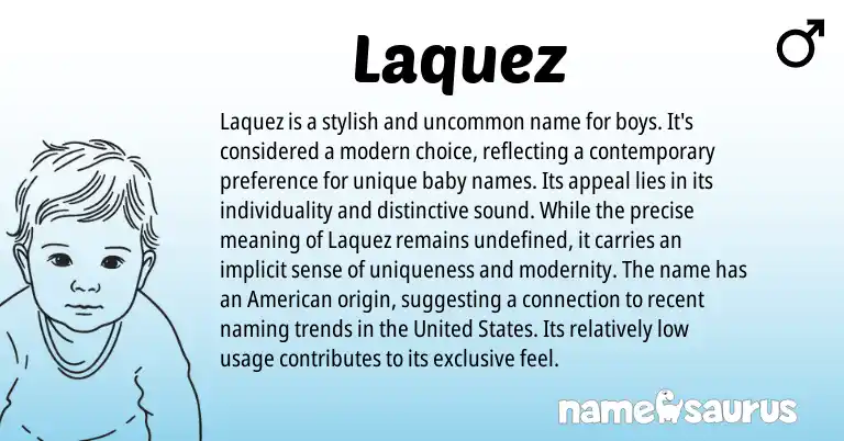 Infographic about Laquez name meaning, Laquez is a name from Other origin(s).