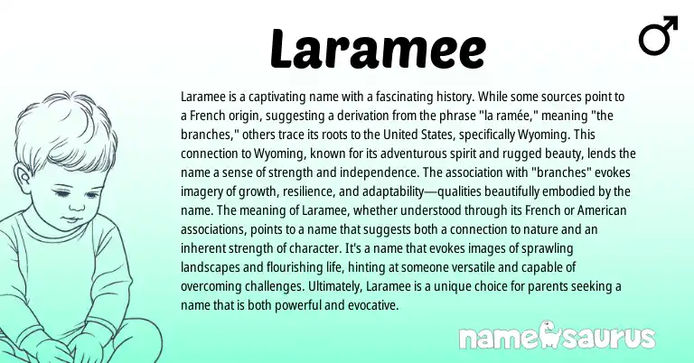 Infographic about Laramee name meaning, Laramee is a name from French origin(s).