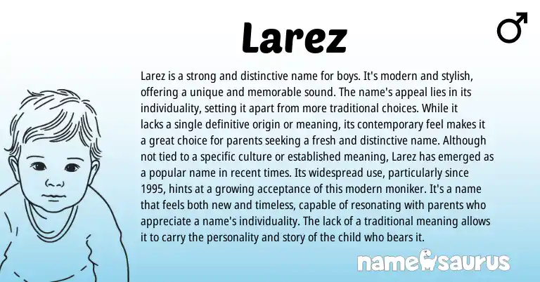 Infographic about Larez name meaning, Larez is a name from Other origin(s).
