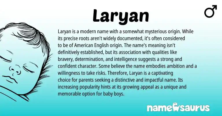 Infographic about Laryan name meaning, Laryan is a name from Other origin(s).