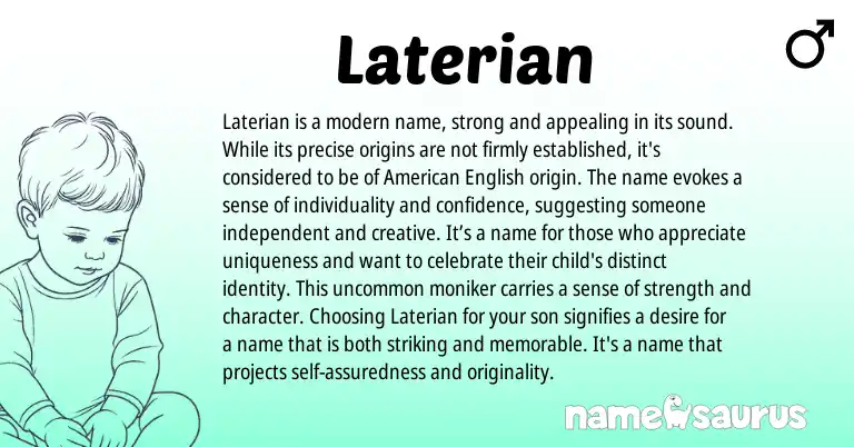 Infographic about Laterian name meaning, Laterian is a name from Other origin(s).