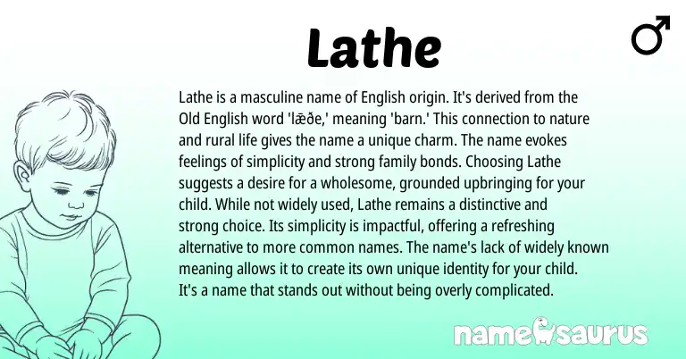 Infographic about Lathe name meaning, Lathe is a name from English origin(s).