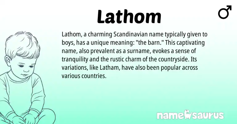 Infographic about Lathom name meaning, Lathom is a name from Scandinavian origin(s).