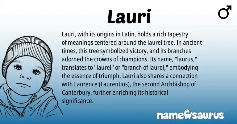 Infographic about Lauri name meaning, Lauri is a name from Latin origin(s).