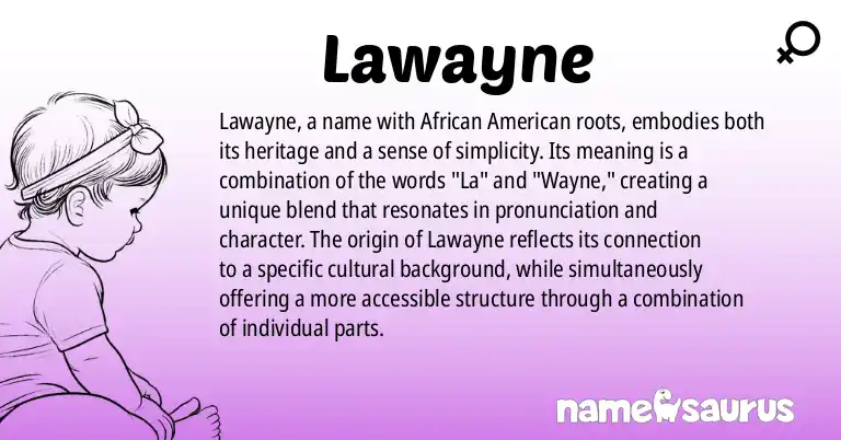 Infographic about Lawayne name meaning, Lawayne is a name from African American origin(s).