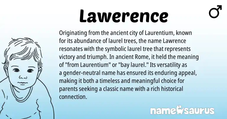 Infographic about Lawerence name meaning, Lawerence is a name from N/A origin(s).