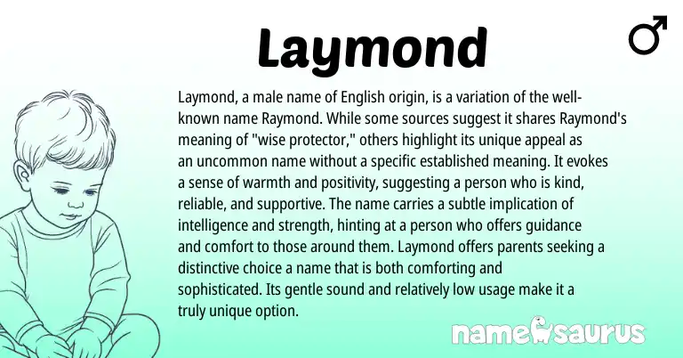 Infographic about Laymond name meaning, Laymond is a name from Other origin(s).