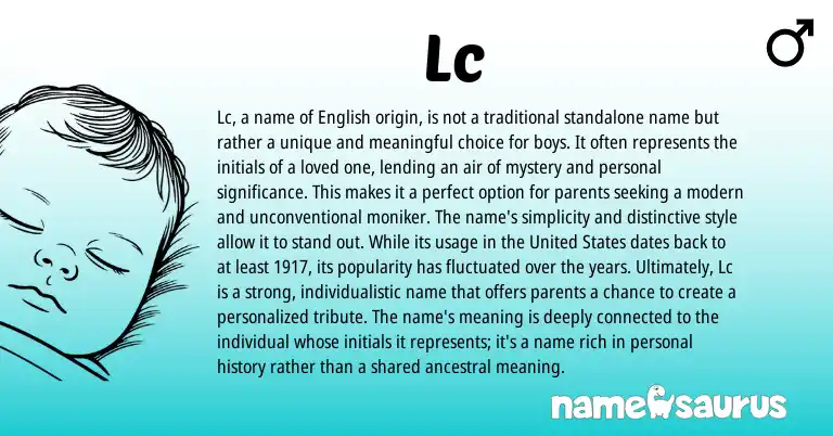 Infographic about Lc name meaning, Lc is a name from Other origin(s).