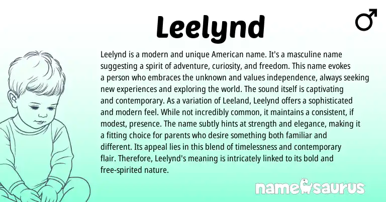 Infographic about Leelynd name meaning, Leelynd is a name from American origin(s).