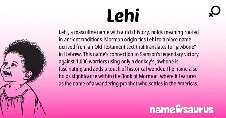 Infographic about Lehi name meaning, Lehi is a name from Mormon origin(s).