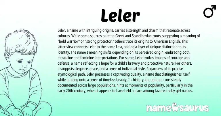 Infographic about Leler name meaning, Leler is a name from Scandinavian, Greek origin(s).
