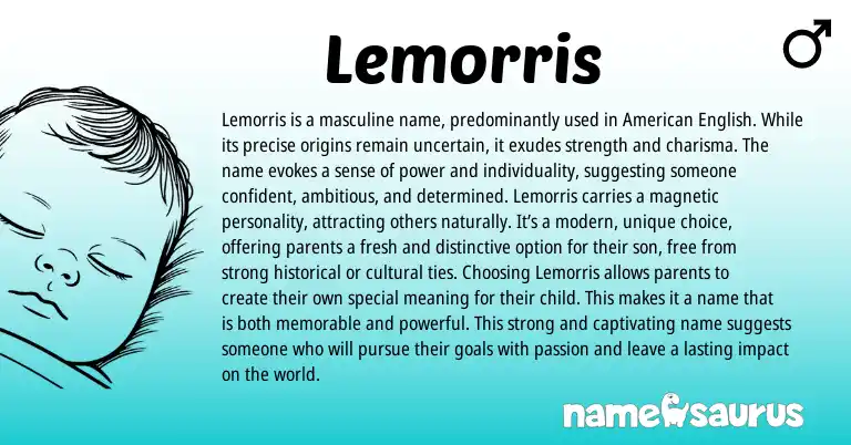 Infographic about Lemorris name meaning, Lemorris is a name from Other origin(s).