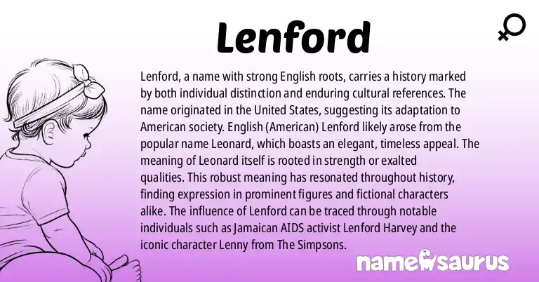 Infographic about Lenford name meaning, Lenford is a name from English (American) origin(s).