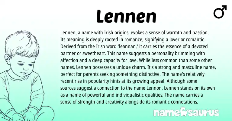 Infographic about Lennen name meaning, Lennen is a name from Romance, English, Irish origin(s).
