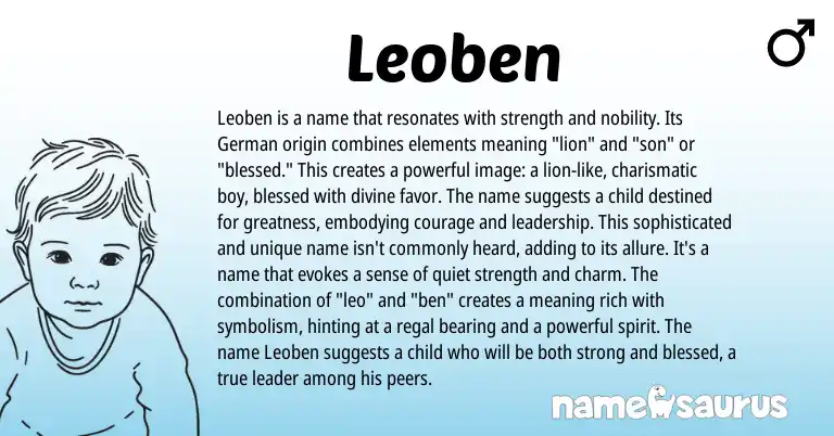 Infographic about Leoben name meaning, Leoben is a name from German, Germanic origin(s).