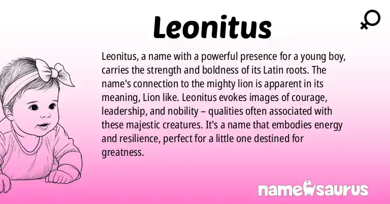 Infographic about Leonitus name meaning, Leonitus is a name from Latin origin(s).
