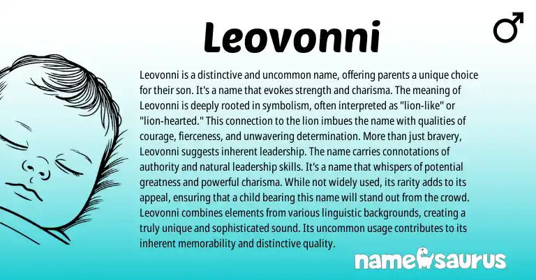 Infographic about Leovonni name meaning, Leovonni is a name from Other origin(s).