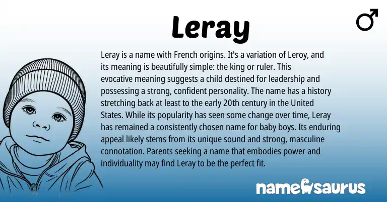 Infographic about Leray name meaning, Leray is a name from French origin(s).