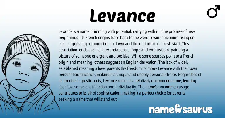 Infographic about Levance name meaning, Levance is a name from French origin(s).
