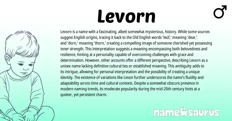 Infographic about Levorn name meaning, Levorn is a name from English origin(s).