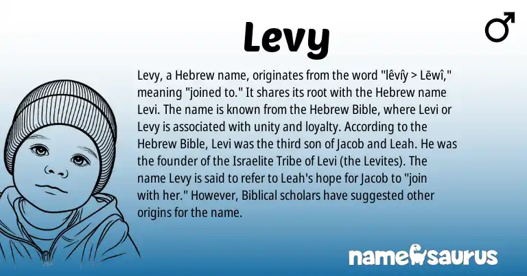 Infographic about Levy name meaning, Levy is a name from Hebrew origin(s).