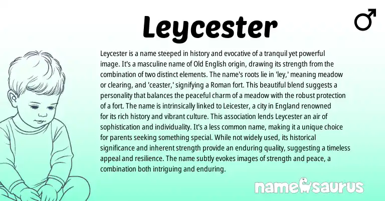 Infographic about Leycester name meaning, Leycester is a name from English origin(s).