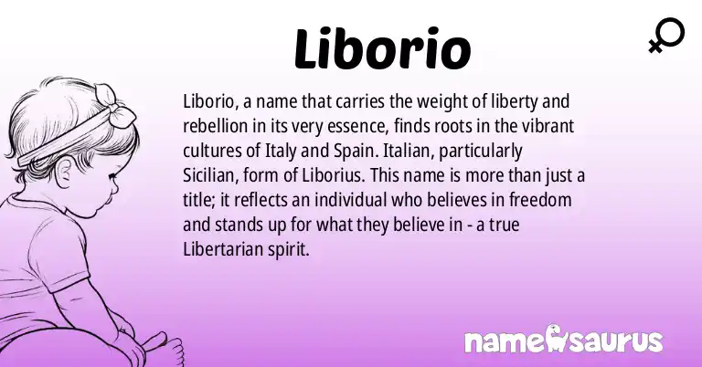 Infographic about Liborio name meaning, Liborio is a name from Italian, Spanish origin(s).