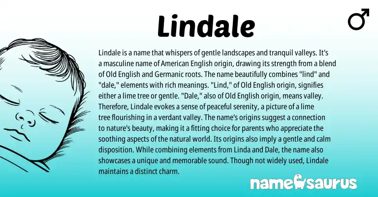 Infographic about Lindale name meaning, Lindale is a name from English origin(s).