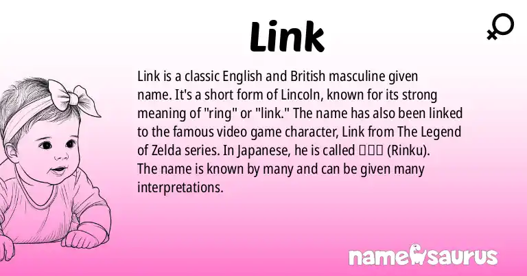 Infographic about Link name meaning, Link is a name from English, British origin(s).
