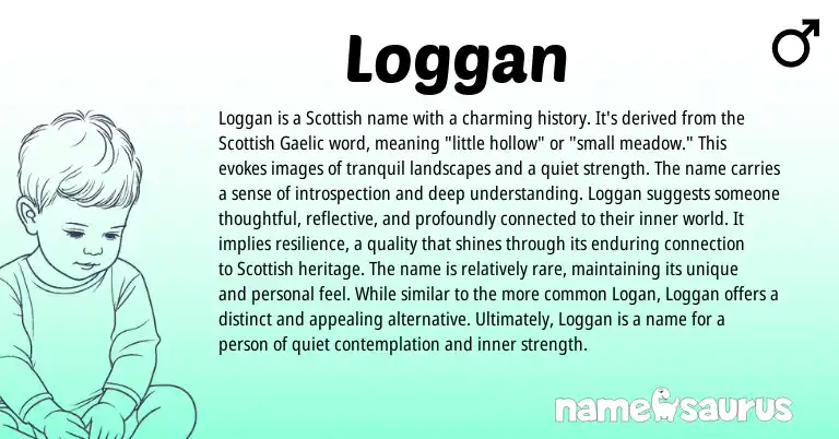 Infographic about Loggan name meaning, Loggan is a name from Scottish, Gaelic origin(s).