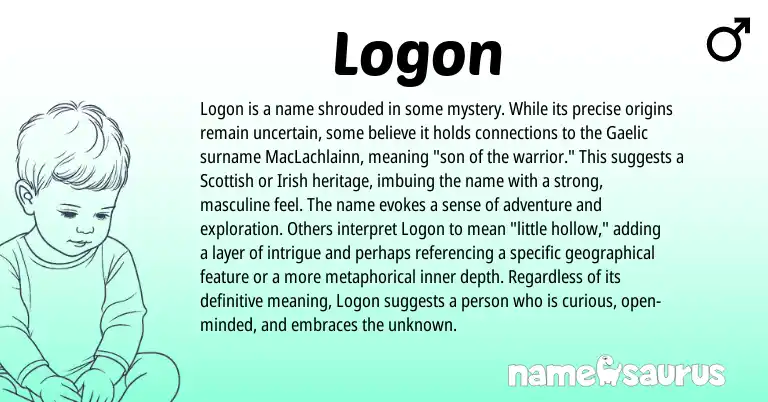 Infographic about Logon name meaning, Logon is a name from Irish origin(s).