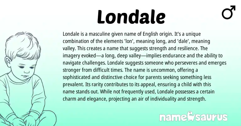 Infographic about Londale name meaning, Londale is a name from English origin(s).