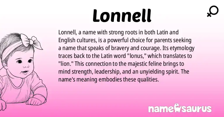 Infographic about Lonnell name meaning, Lonnell is a name from Latin origin(s).