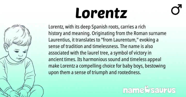 Infographic about Lorentz name meaning, Lorentz is a name from Spanish, Roman origin(s).