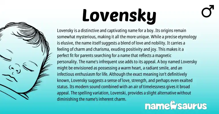 Infographic about Lovensky name meaning, Lovensky is a name from Other origin(s).