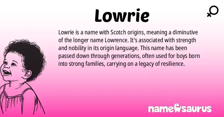 Infographic about Lowrie name meaning, Lowrie is a name from Scots origin(s).